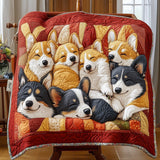 Cobertor Acolchoado Turma de Corgis Fofinhos | Charme Único