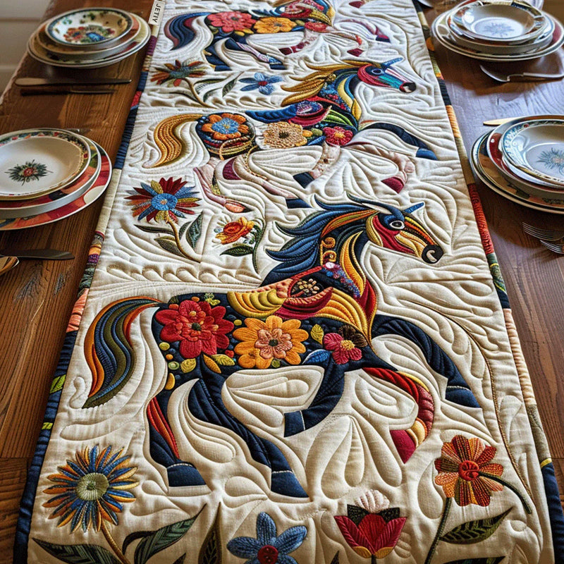 Caminho de Mesa Acolchoado - Cavalo ao Galope