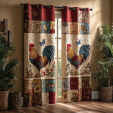 Cortinas Almofadadas com Estampa de Galinha de Fazenda | Charme Caseiro