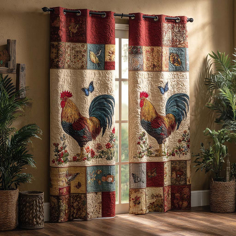 Cortinas Almofadadas com Estampa de Galinha de Fazenda | Charme Caseiro
