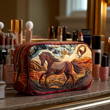 Quilted Beauty Case with Fiery Horse Design | Feito à Mão com Amor