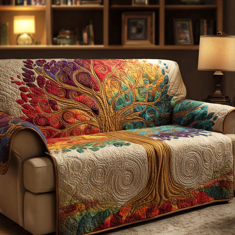 Alba Floral Quilted Sofa Cover | Elegância em Flor