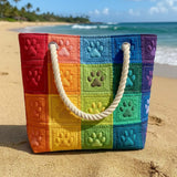Bolsa de Praia Feita à Mão | Patches de Pegada