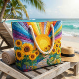 Bolso de Praia Feito à Mão | Sol Arco-íris