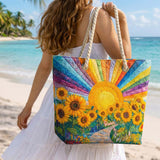 Bolsa de Praia Feita à Mão | Sol Arco-íris