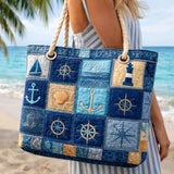 Bolsa de Praia Feita à Mão | Náutica Azul
