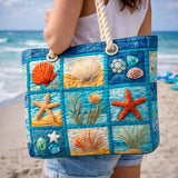 Bolsa de Praia Feita à Mão | Conchas Costeiras