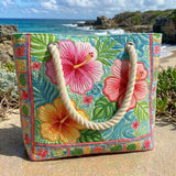 Bolso de Praia Feito à Mão | Flor Tropical