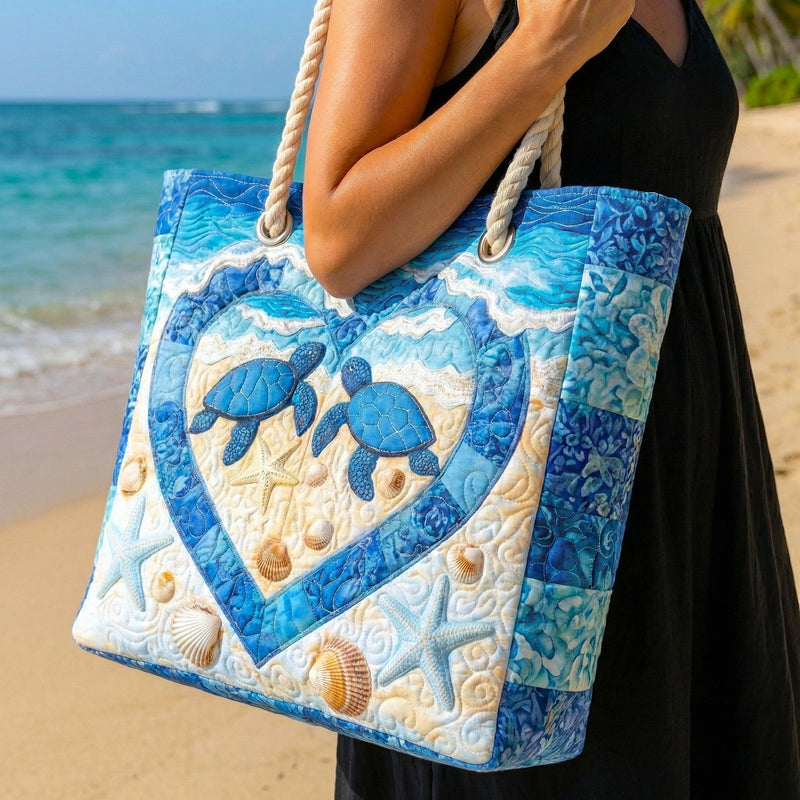 Bolso de Praia Feito à Mão | Serenidade da Tartaruga