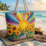 Bolso de Praia Feito à Mão | Sol Arco-íris