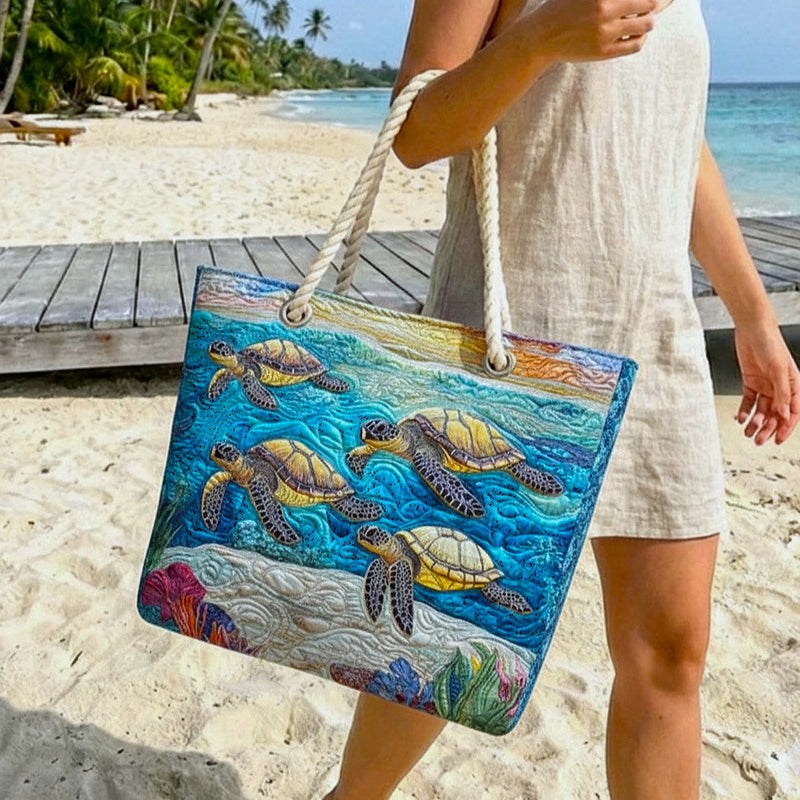 Bolso de Praia Feito à Mão | Tartaruga Marinha