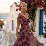 Xénia - Vestido longo elegante com decote em V