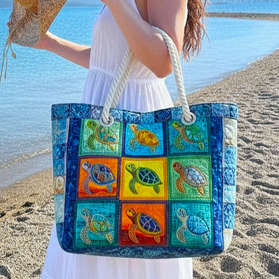 Bolso de Praia Feito à Mão | Tartaruga Tranquila