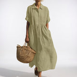 Lisandra | Vestido Camisero Fluido de Verão