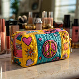 Almofadado Beauty Case com Patchwork Retrô | Nostalgia Elegante