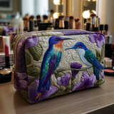 Necessaire acolchoada com estampa delicada de beija-flor | Magia em Movimento
