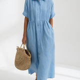 Lisandra | Vestido Camisero Fluido de Verão