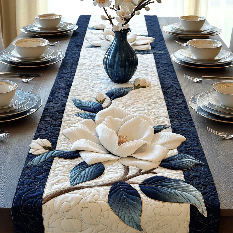 Caminho de mesa acolchado - Magnolia Tranquila