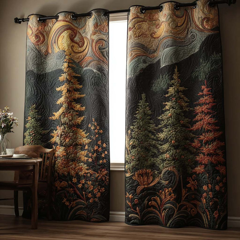 Cortinas Almofadadas Pinheiro ao Luar | Brilho sob a Lua