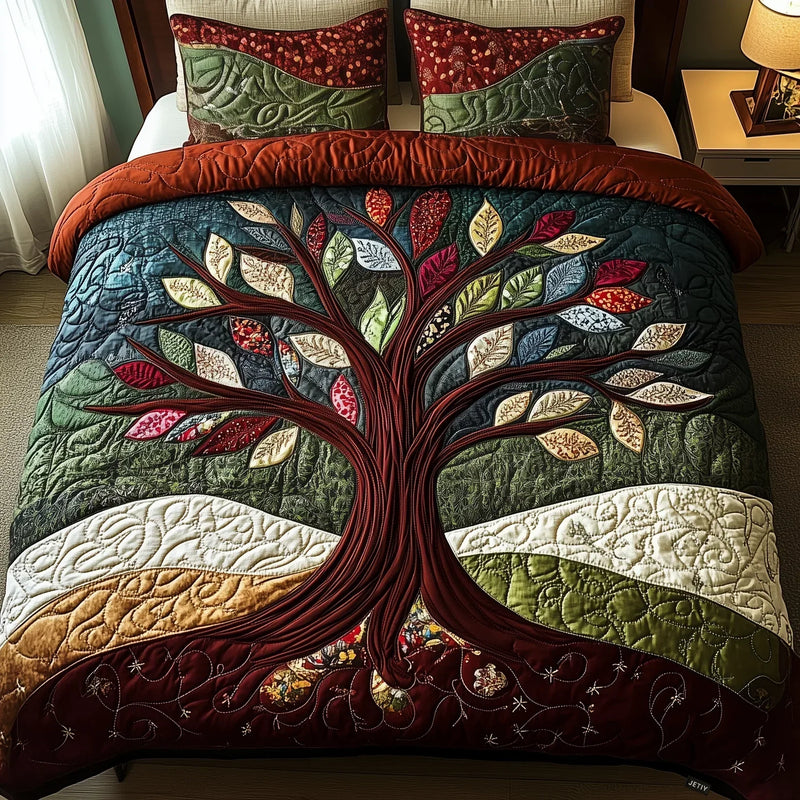 Conjunto de Cama Acolchoado de 3 Peças - Abraço da Natureza