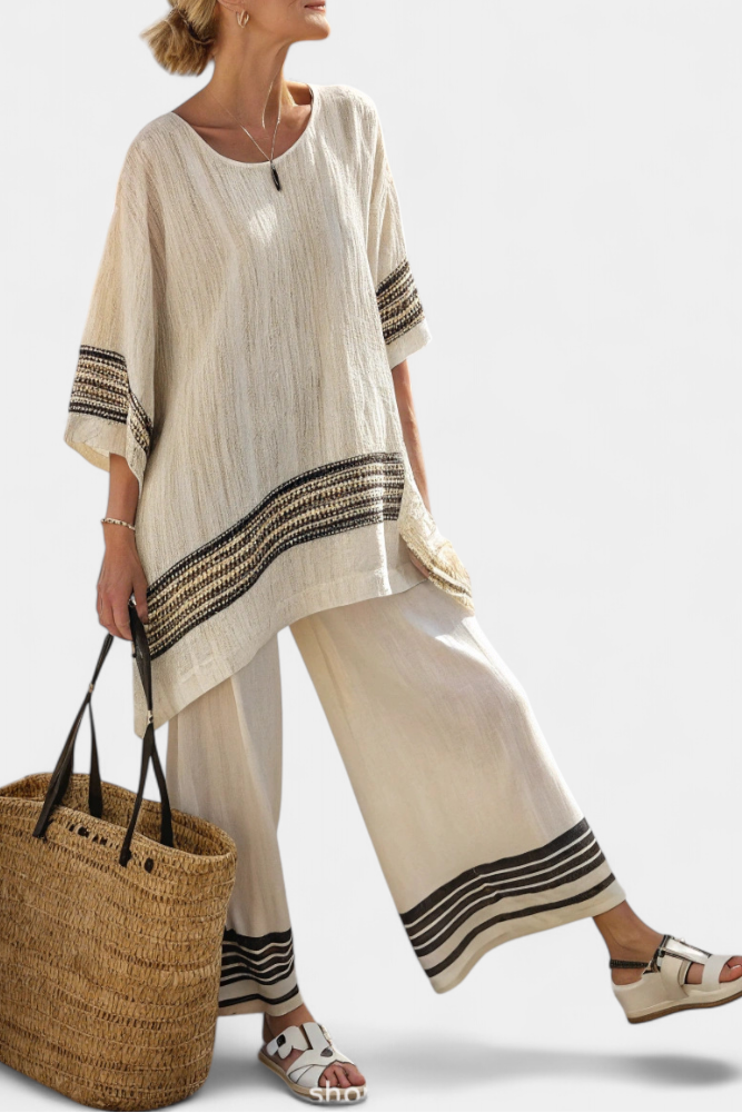 Noémia | Elegante Conjunto de Linho de Bambu Daisy