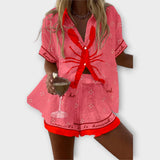 Beatriz | Conjunto leve Pallina com caranguejos rosas
