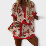 Beatriz | Daphira Conjunto de Praia com Estampado de Camarões
