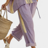 Lorena | Conjunto Boho de Linho e Bambu, Elegante Lavanda