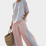 Cecília | Conjunto de tela de bambu Daisy em cor rosa