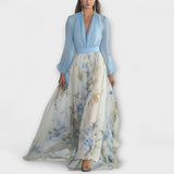 Paula | Vestido Maxi Floral Brilhante