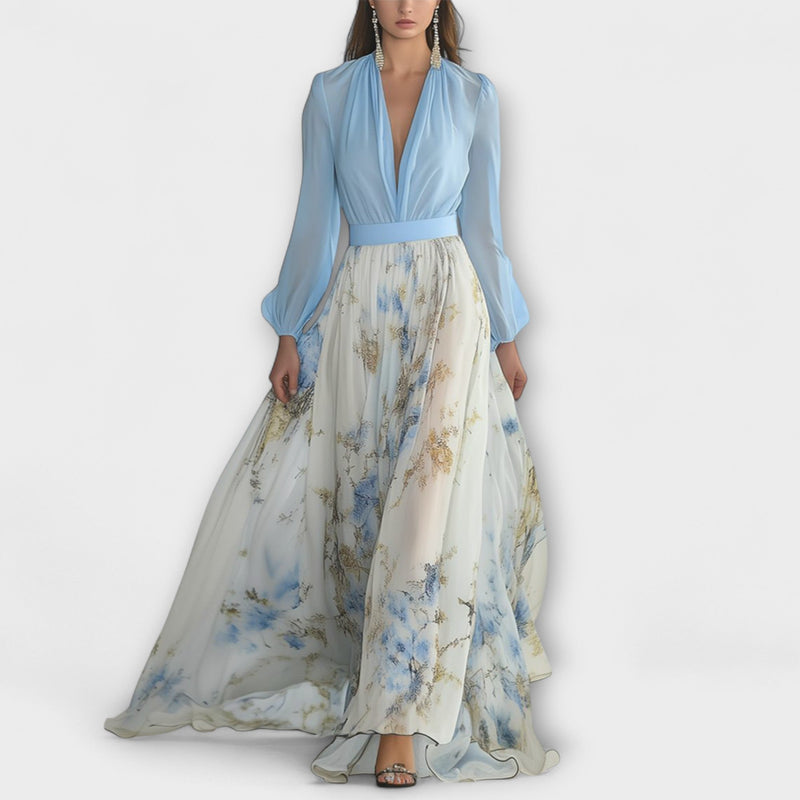 Paula | Vestido Maxi Floral Brilhante