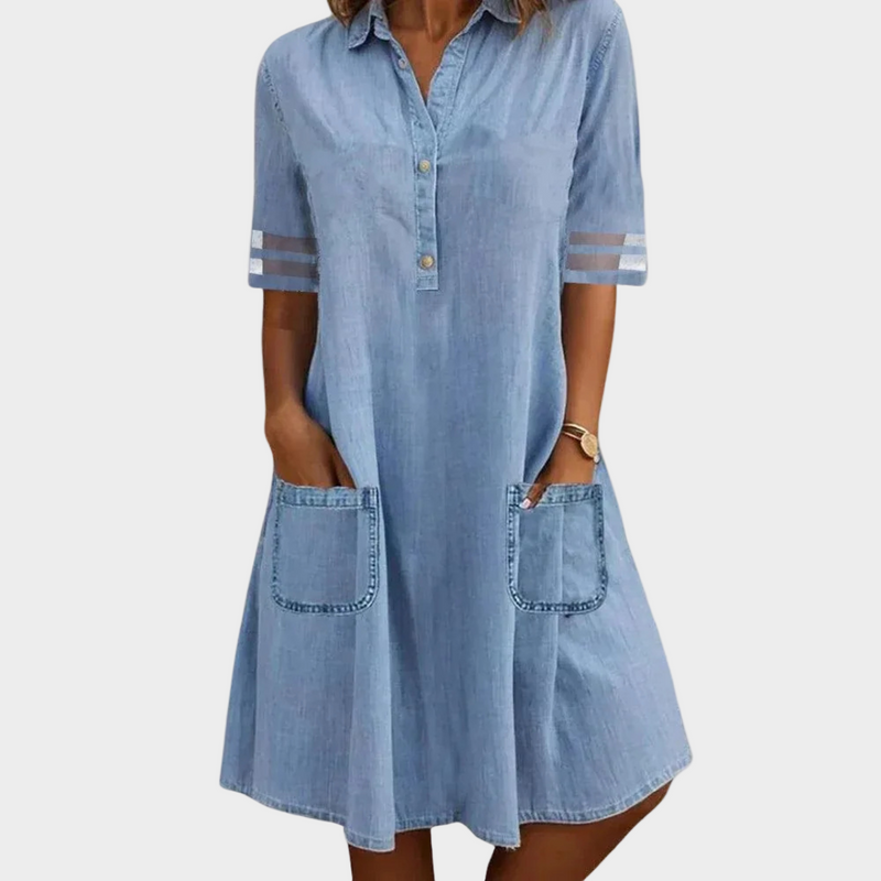 Vestido de ganga leve e respirável