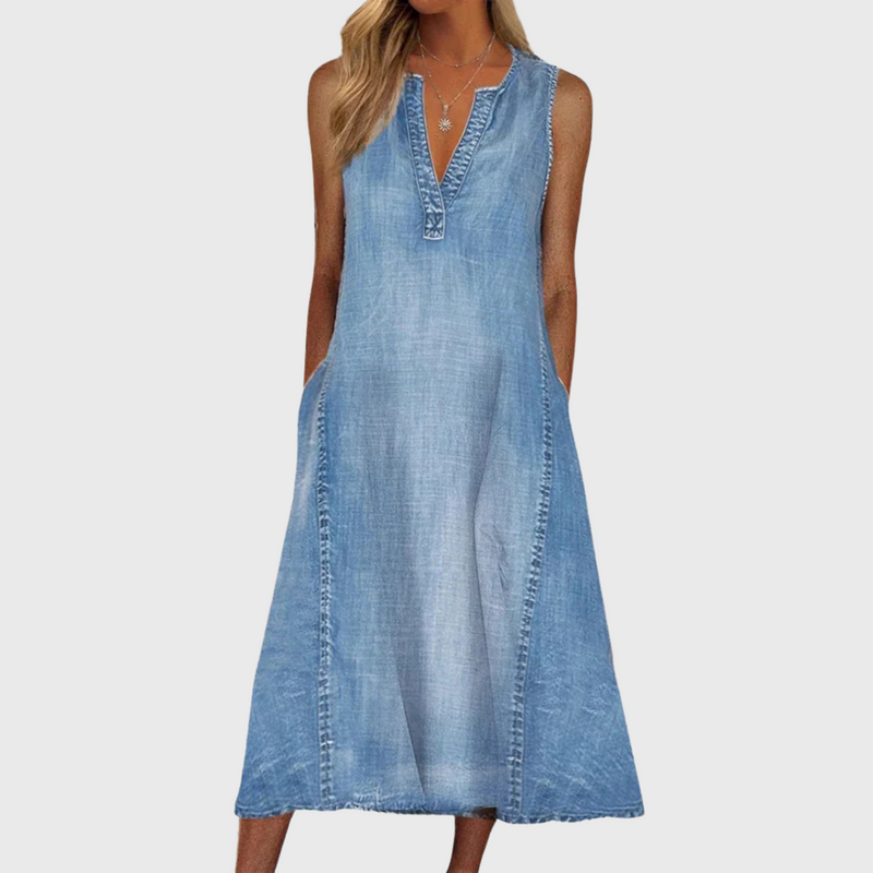 Vestido de ganga em A