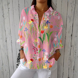 Sophie | Blusa Floral com Padrão de Tulipas