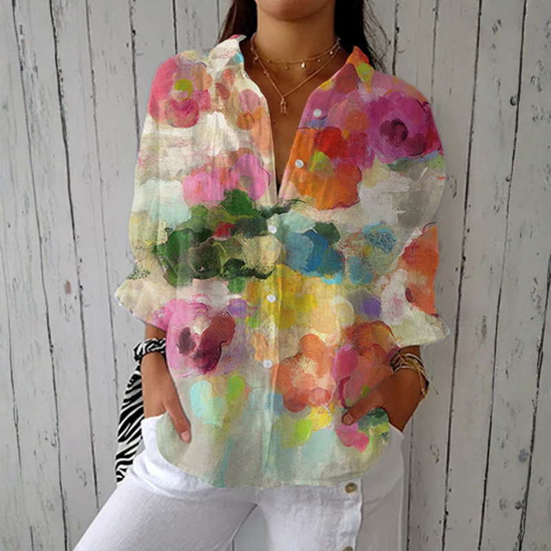Agnès | Blusa de aguarela com elegante estampado floral