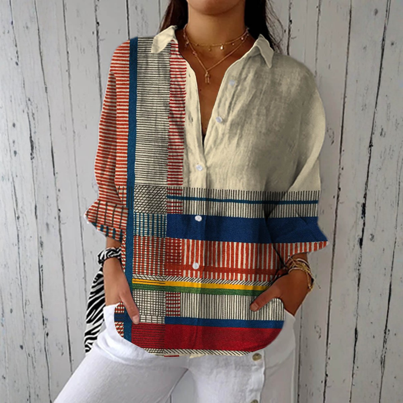 Viviane | Estilo Moderno, Conforto e Motivo Artístico de Camisa