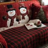 Almofada de Sofá Estampada com Boneco de Neve em Quadrados | Estilo que Encanta