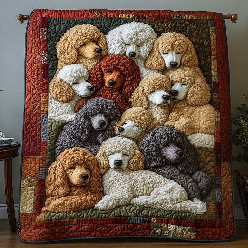 Cobertor Almofadado Poodles Elegantes | Estilo que Encanta