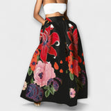 Ysolda - Saia Estilizada com Cintura Alta e Padrão Floral
