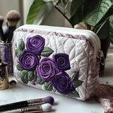 Necessaire Estofada com Pétalas Elegantes | Elegância em Flor
