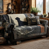Quilted Sofa Cover featuring Labrador Retriever Design | Companhia Fiel