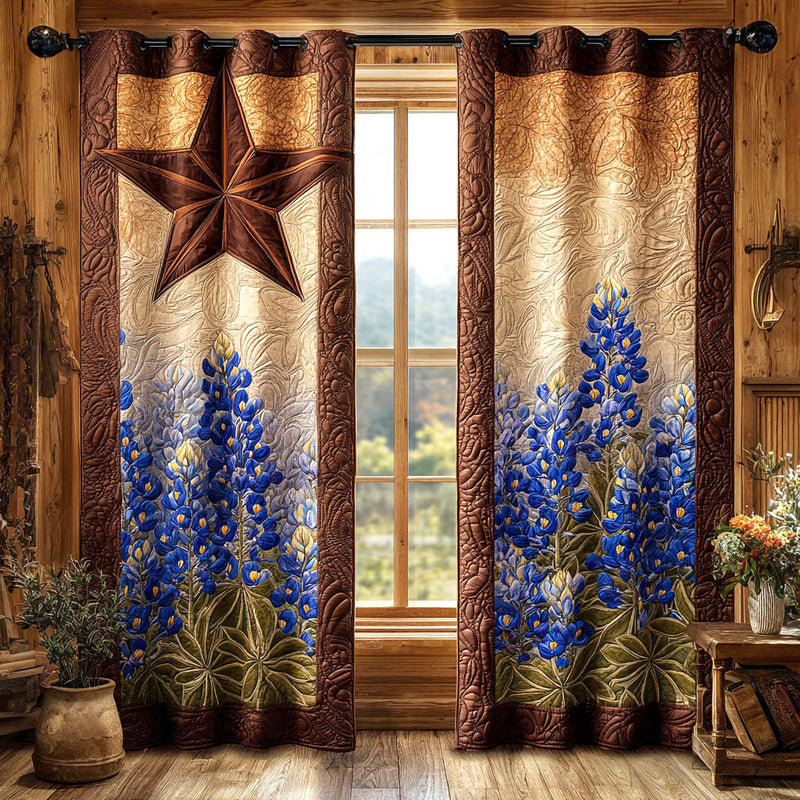 Cortinas Almofadadas Flor Estrelada Rústica | Beleza Rústica