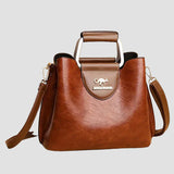 Anna - Elegante Bolsa de Couro Bicolor