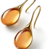 Brincos de Gota de Cristal em Ouro e Prata