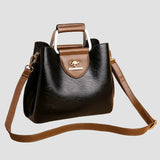 Anna - Elegante Bolsa de Couro Bicolor