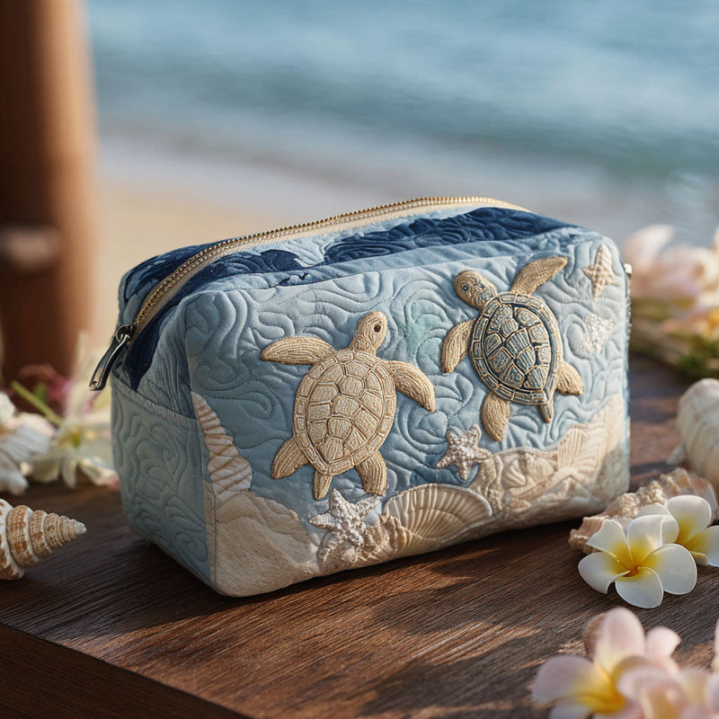 Quilted Beauty Case with Delicate Shells | Elegância que Perdura