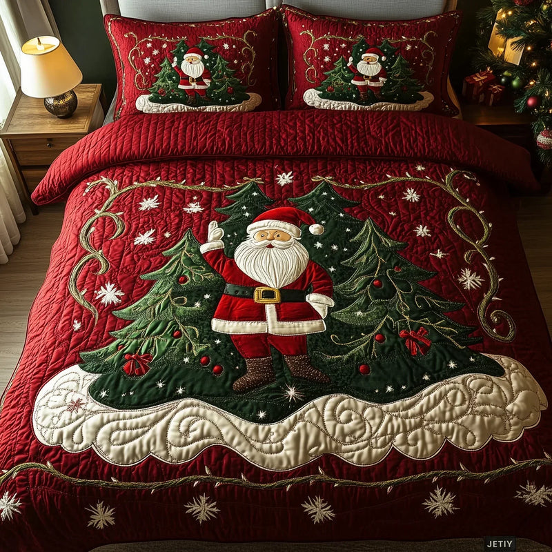 Conjunto de Cama Acolchoado de 3 Peças - Oficina do Pai Natal
