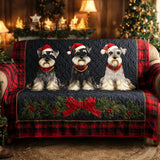 Almofadado Protetor de Sofá com Schnauzers Natalinos | Magia do Natal