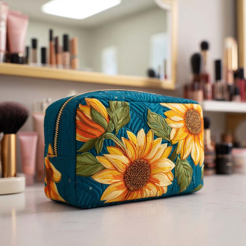 Necessaire Estofada com Estampa de Flor Vibrante | Energia Vibrante