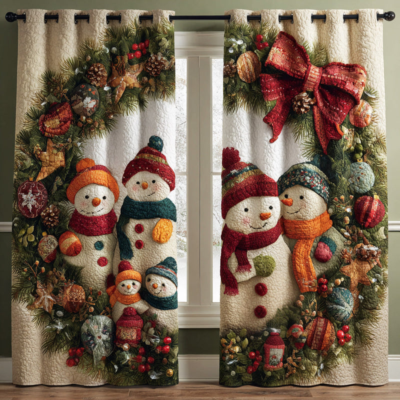 Inverno: Cortinas Plissadas com Estampa de Boneco de Neve | Magia do Inverno